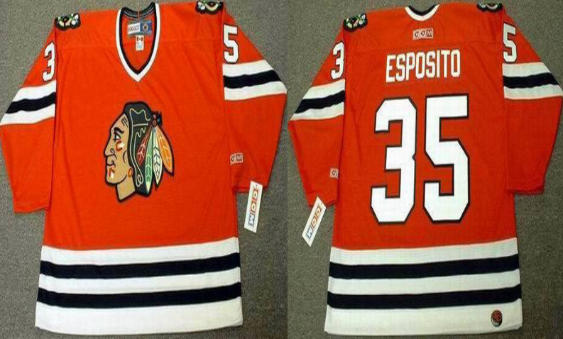 2019 Men Chicago Blackhawks #35 Esposito red CCM NHL jerseys->chicago blackhawks->NHL Jersey